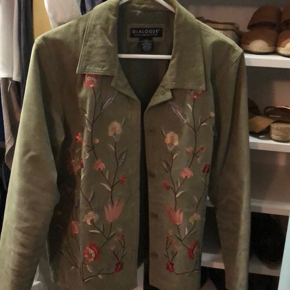 Dialogue green suede jacket
